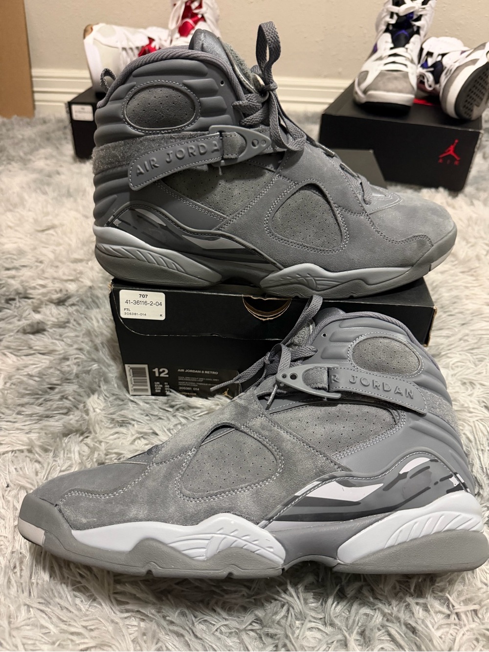 SIZE 12 - JORDAN 8 RETRO COOL GREY NIKE AIR 2017 VIII W/ BOX 305381-014